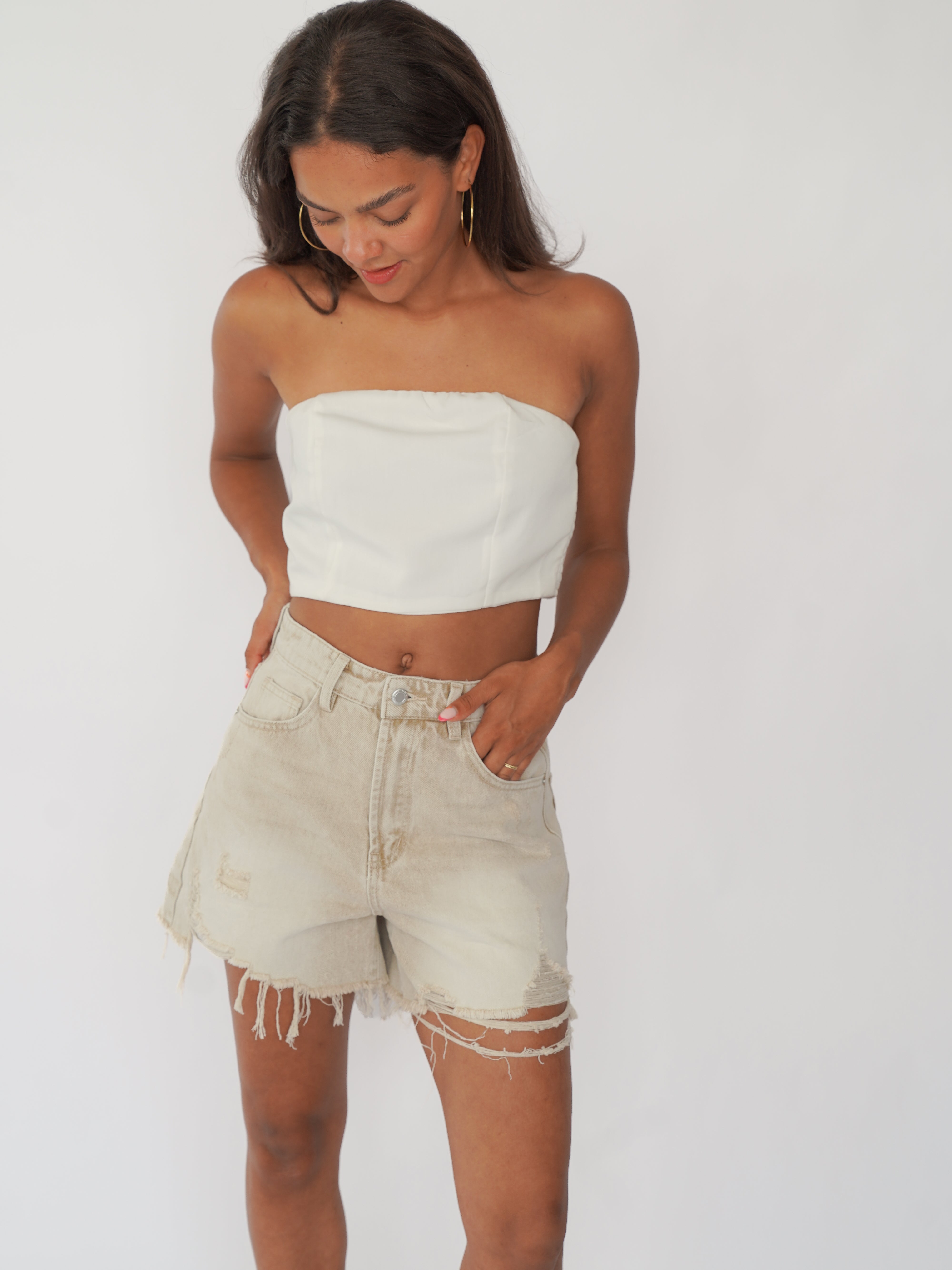 Roos top wit