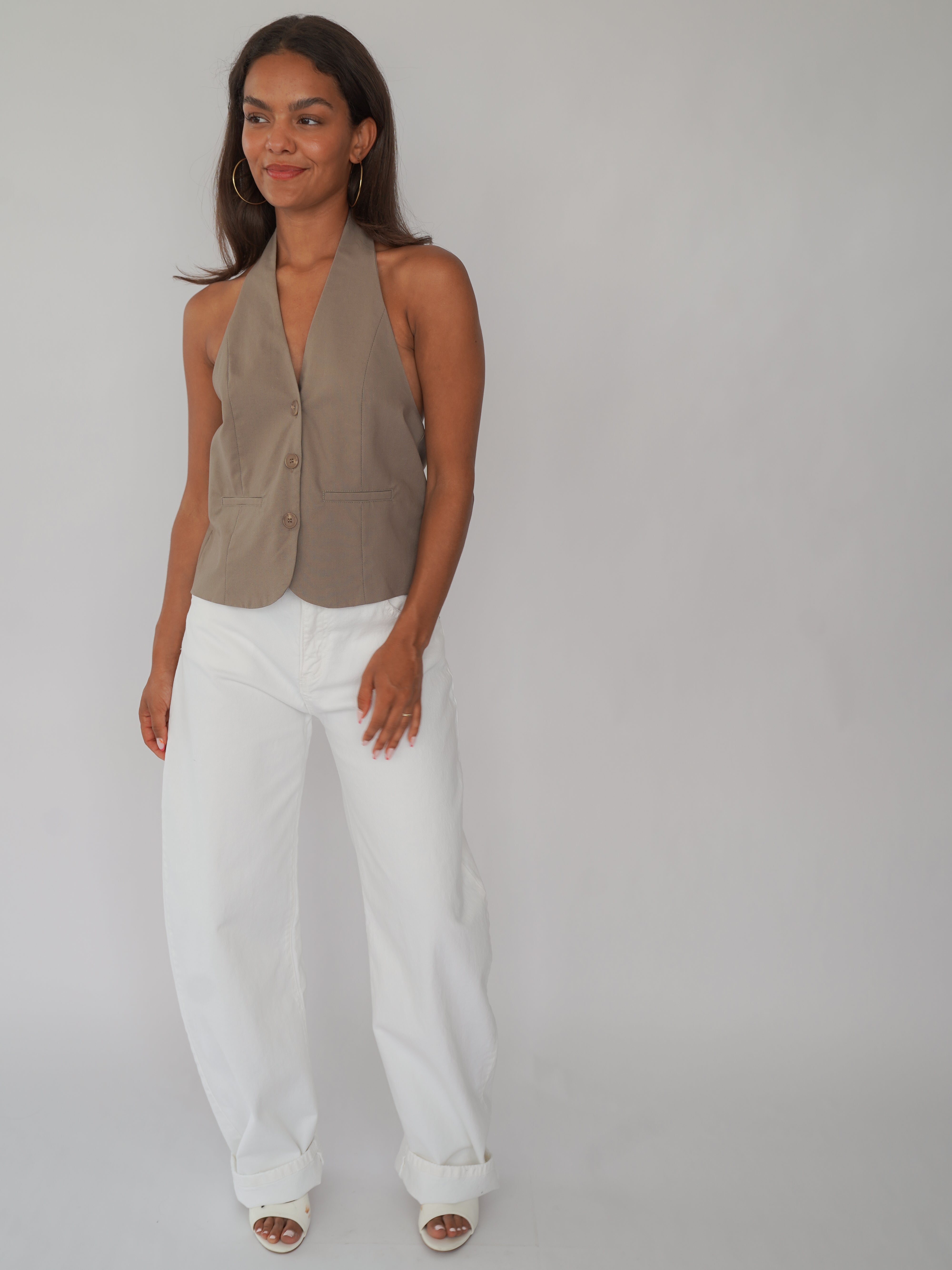 Mira gilet taupe