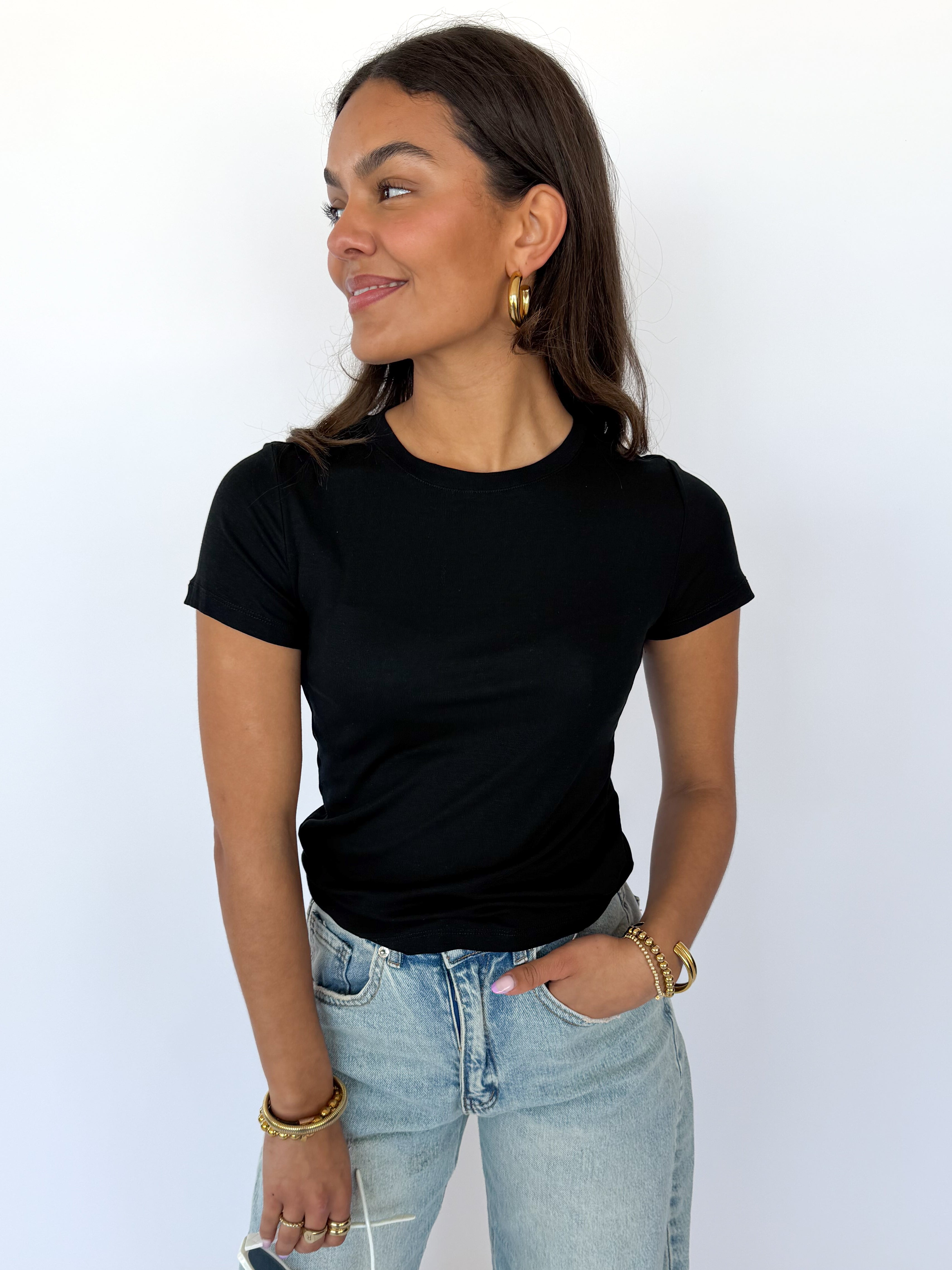 Sivara T-shirt zijde zwart
