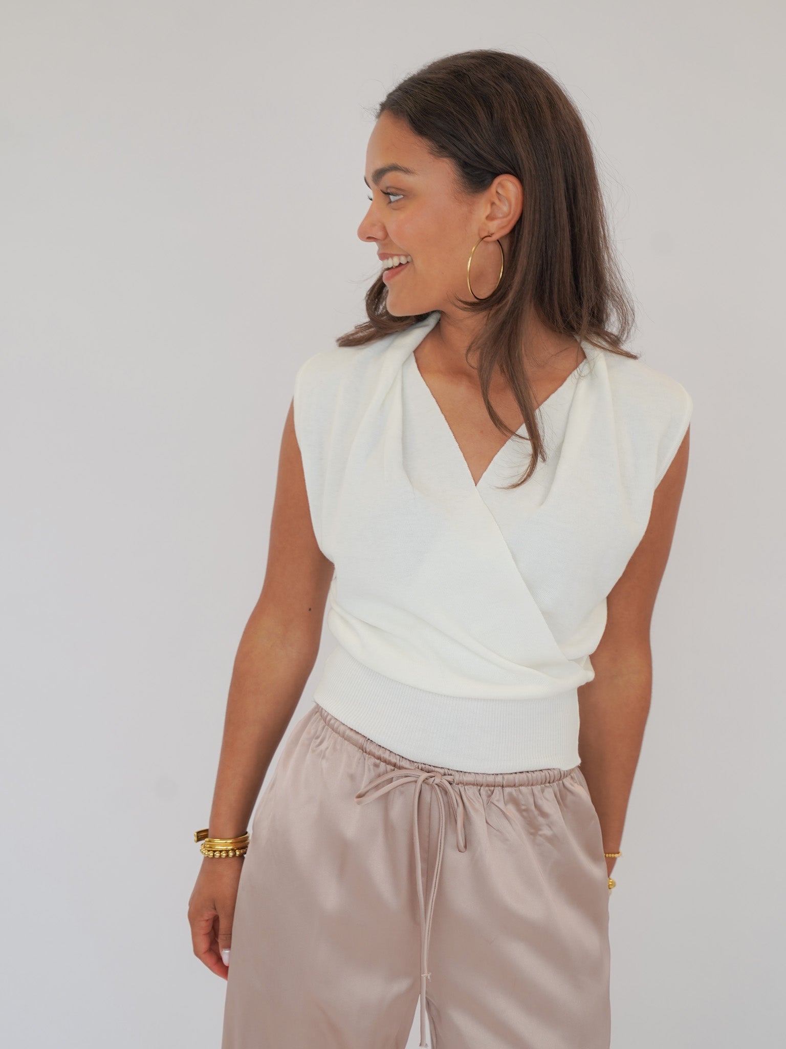 Maya top wit – Lilabel